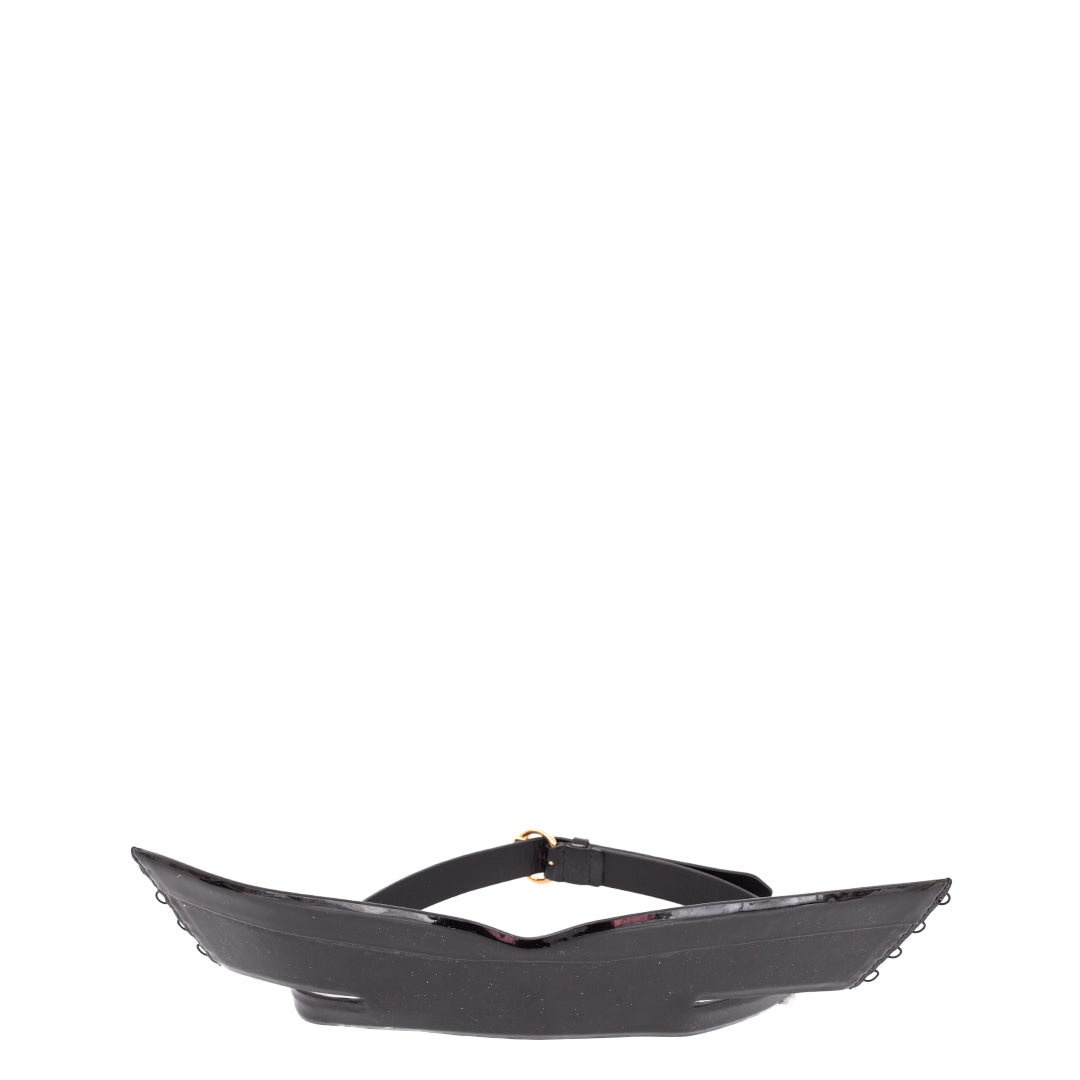 Cinto Gucci Corset em Couro Vinil Preto