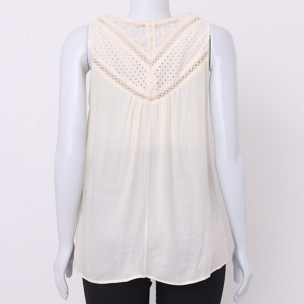 Blusa Cris Barros Creme com Rendas no Peito Tam. 36
