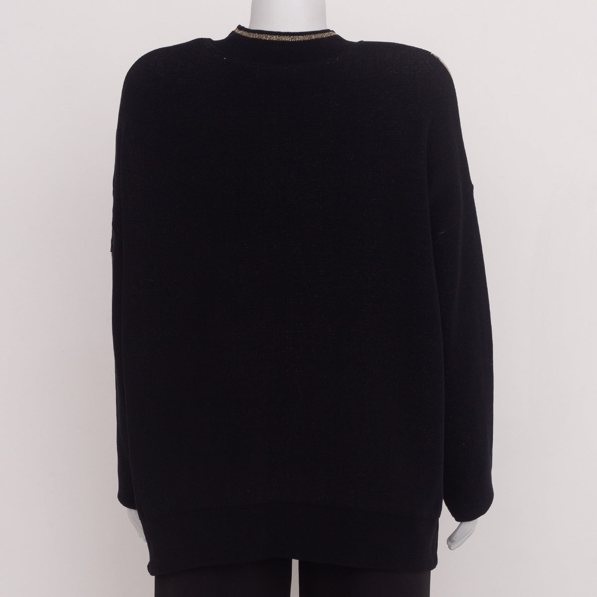 Blusa Nk Store Preta c/ Estampa em Bege e Dourado Tam.G