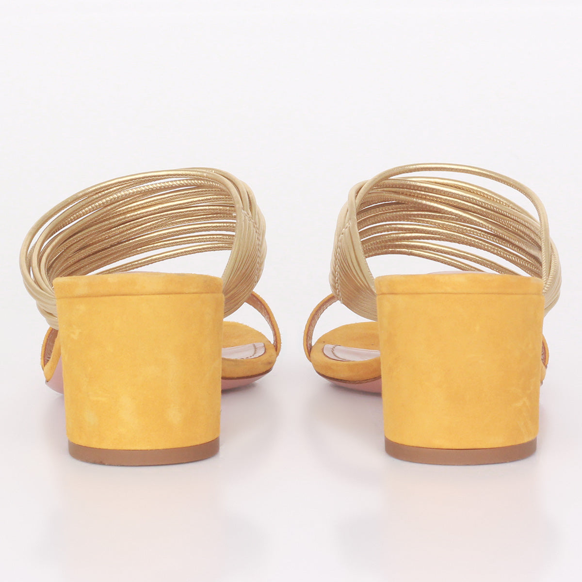 Mule Aquazzura Amarelo c/ Tiras Douradas Tam. 35 Br