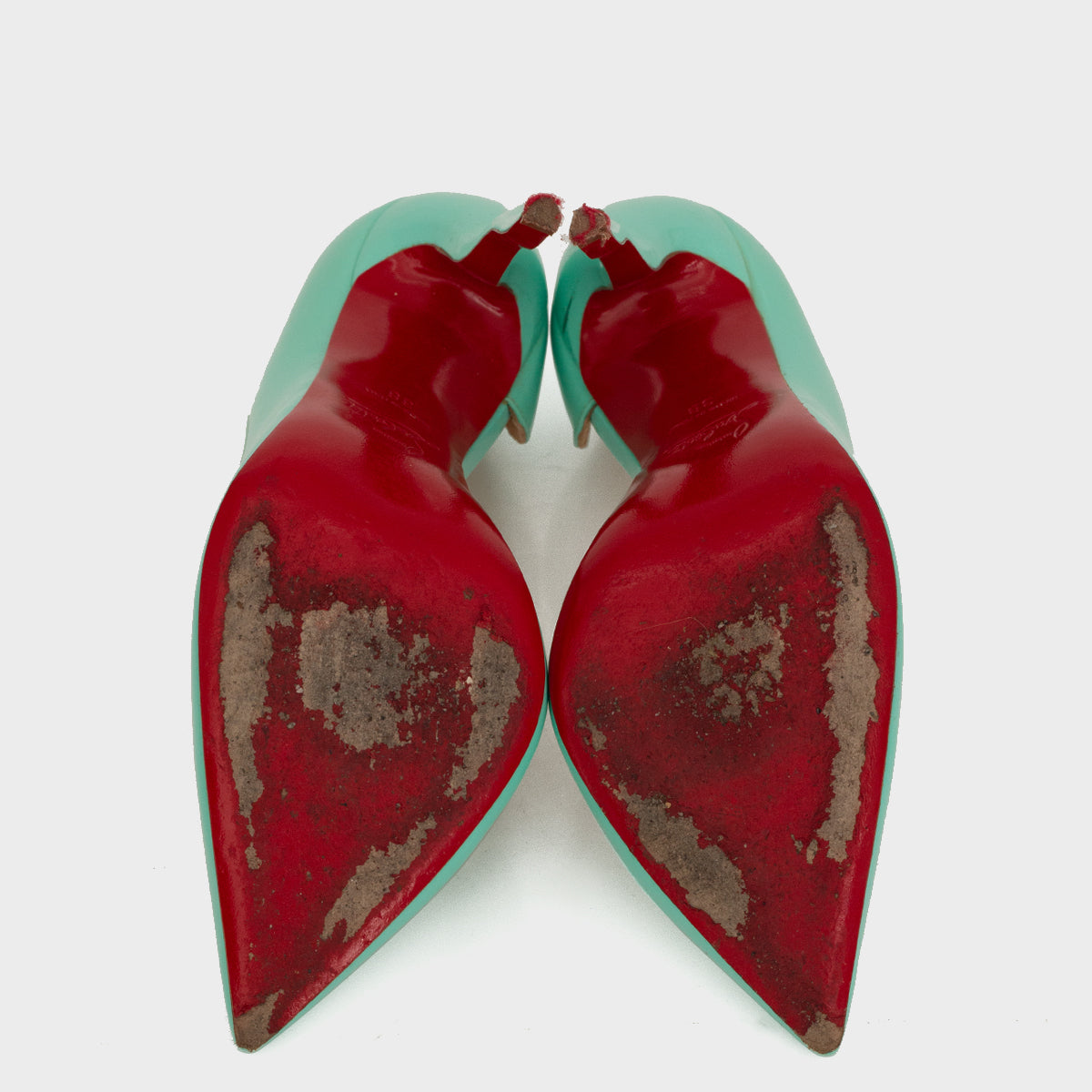 Scarpin Christian Louboutin Wavy Mirage Heel Signature Turquesa Tam. 38
