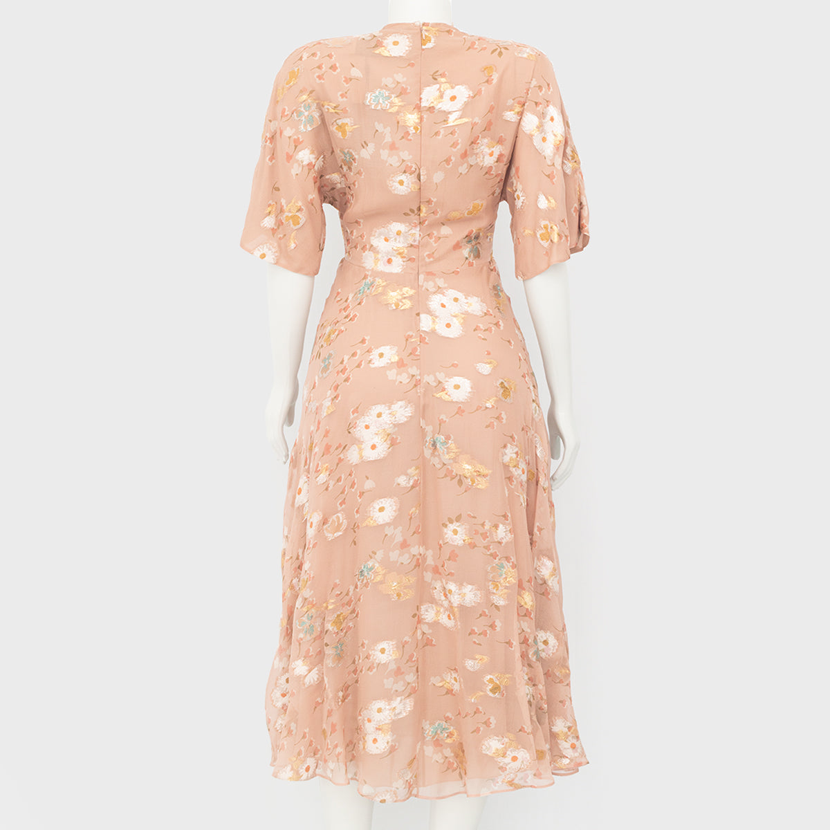 Vestido Valentino Nude Floral Metalic Tam. 2