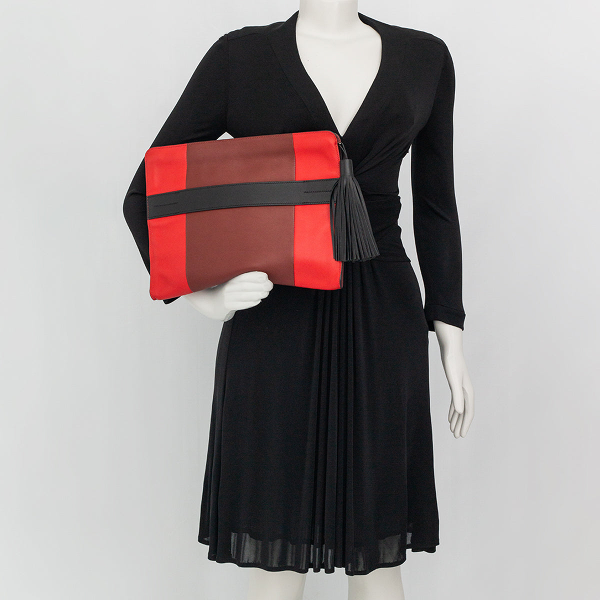 Clutch Hermes Couro Tricolor