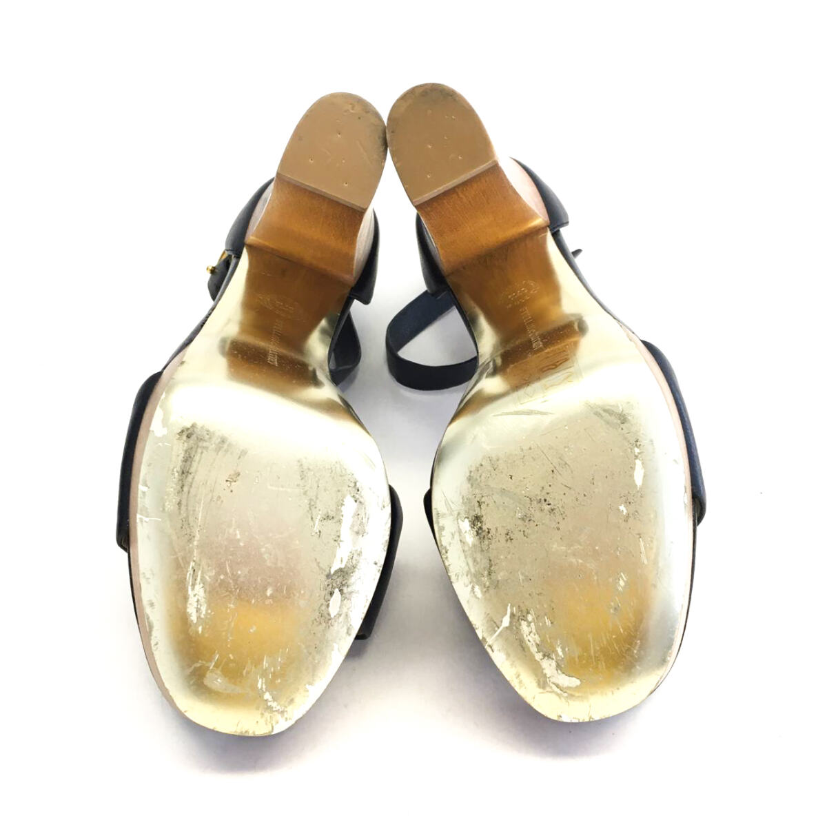 Sandália Stella McCartney Preta e Madeira Tam. 37,5