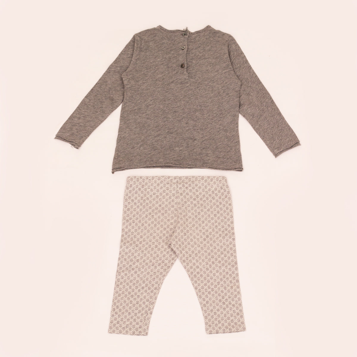 Conjunto Malha Gucci Cinza Pet Tam. 9/12 Meses