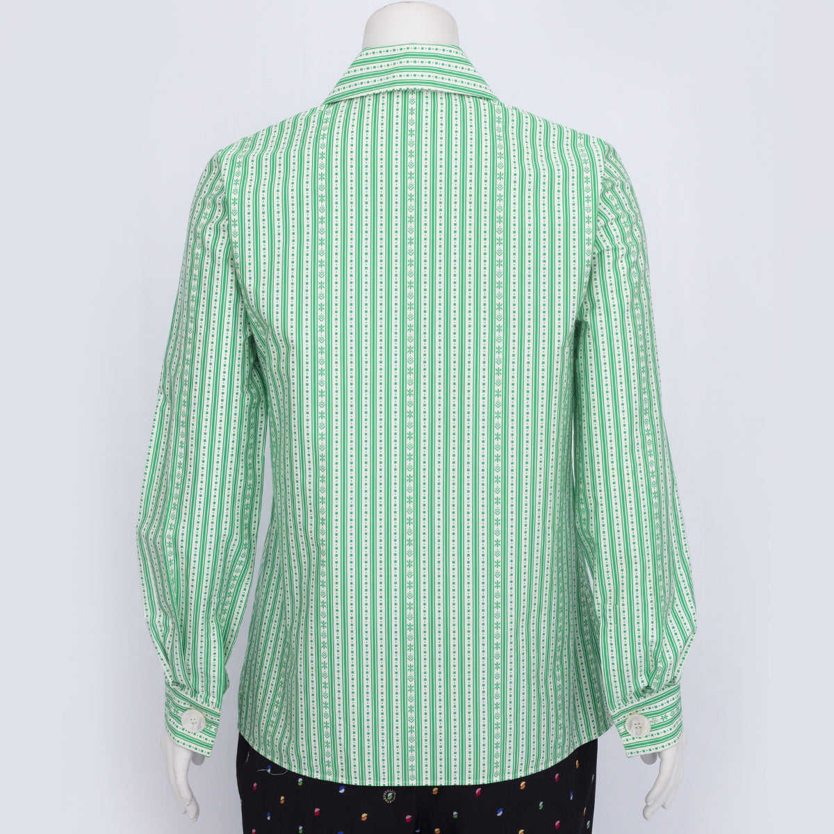 Camisa Miu Miu Branca e Verde Estampada Tam. 40
