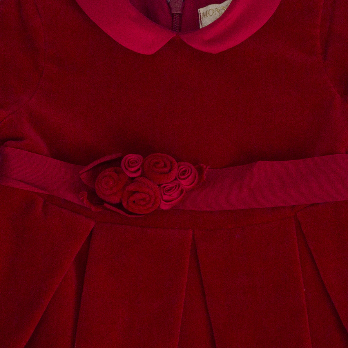 Vestido Infantil Monnalisa Veludo Vermelho Tam. 12 Meses