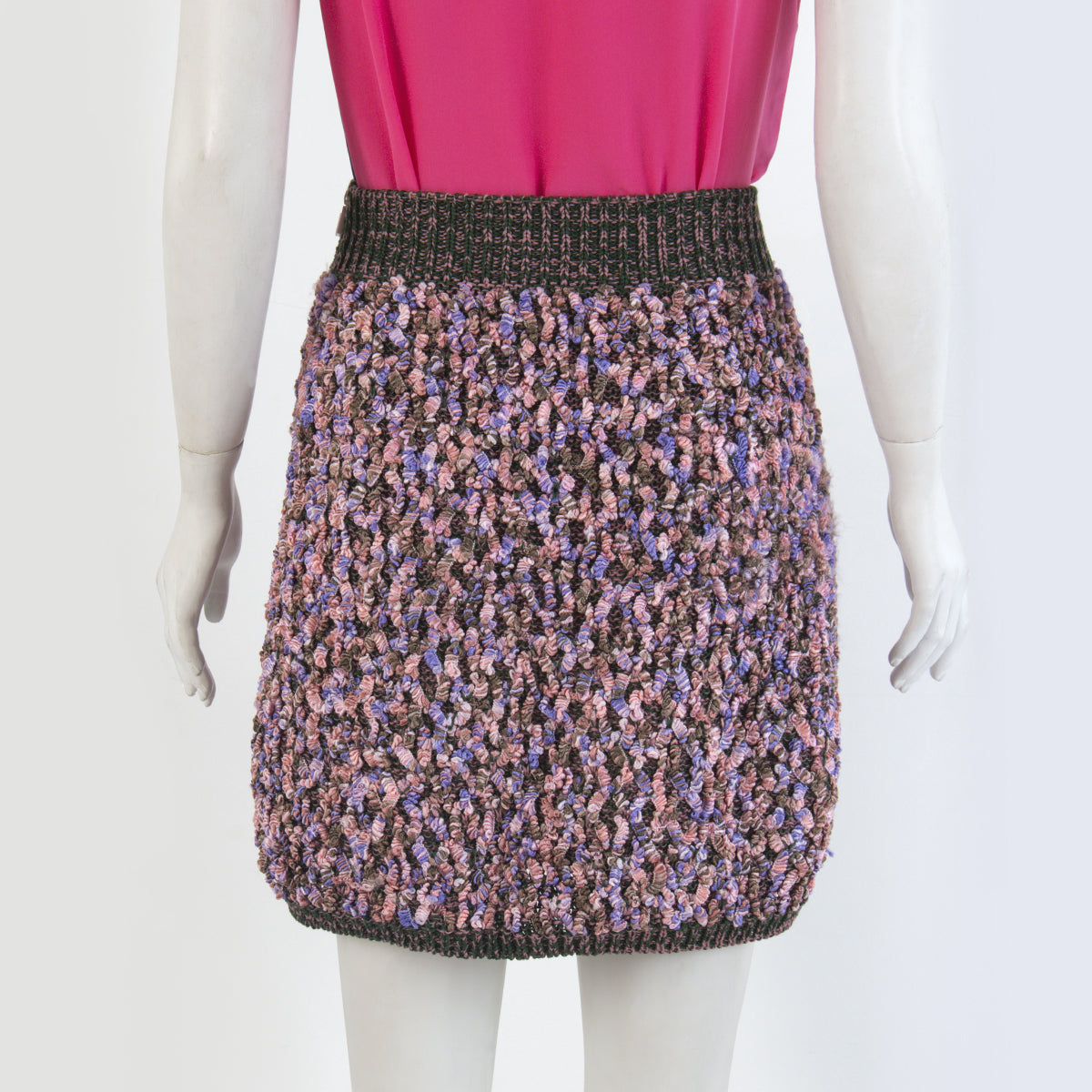 Saia Chanel Rosa e verde tweed Tam. 36