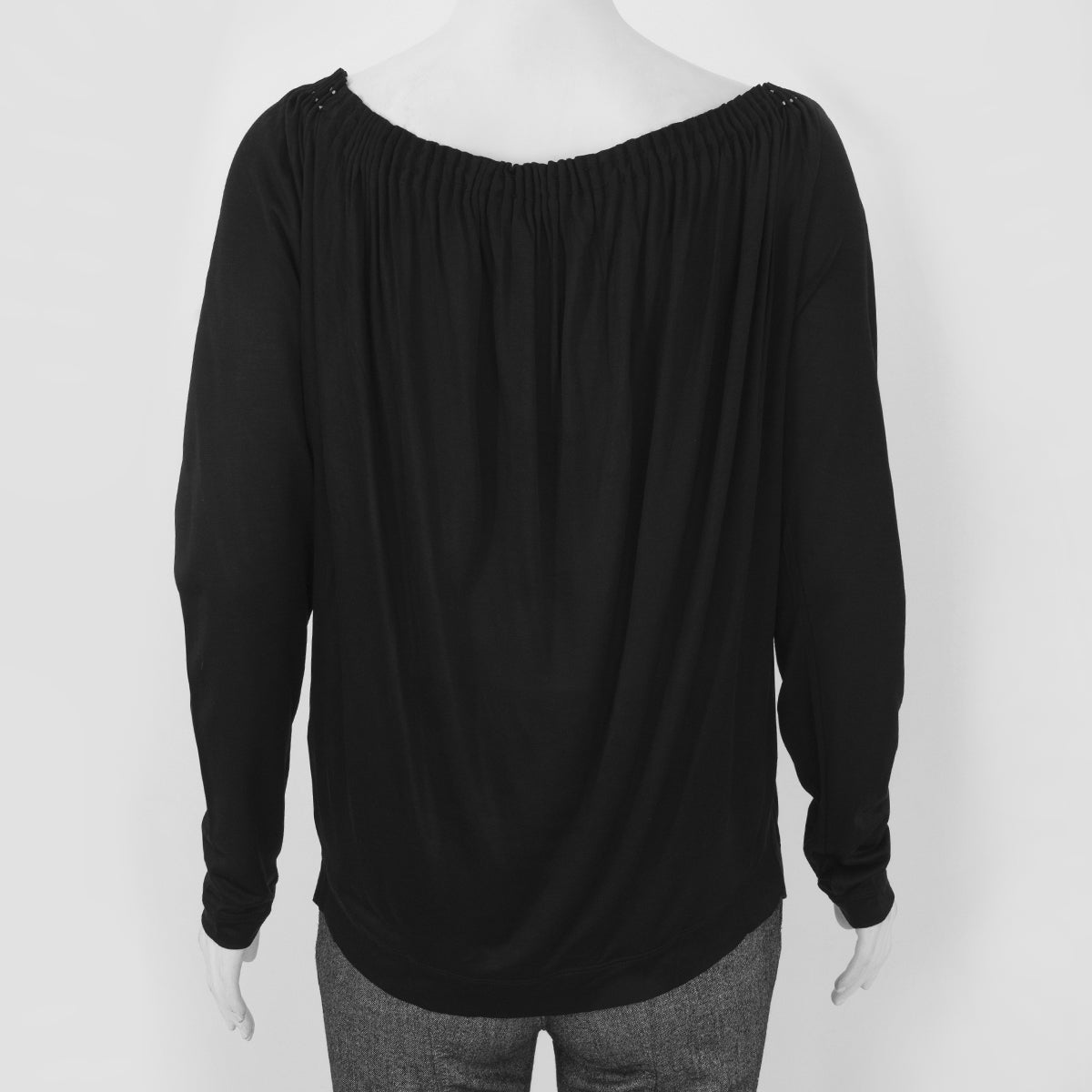 Blusa Gucci Ombro A Ombro Plissado Preto Tam. S