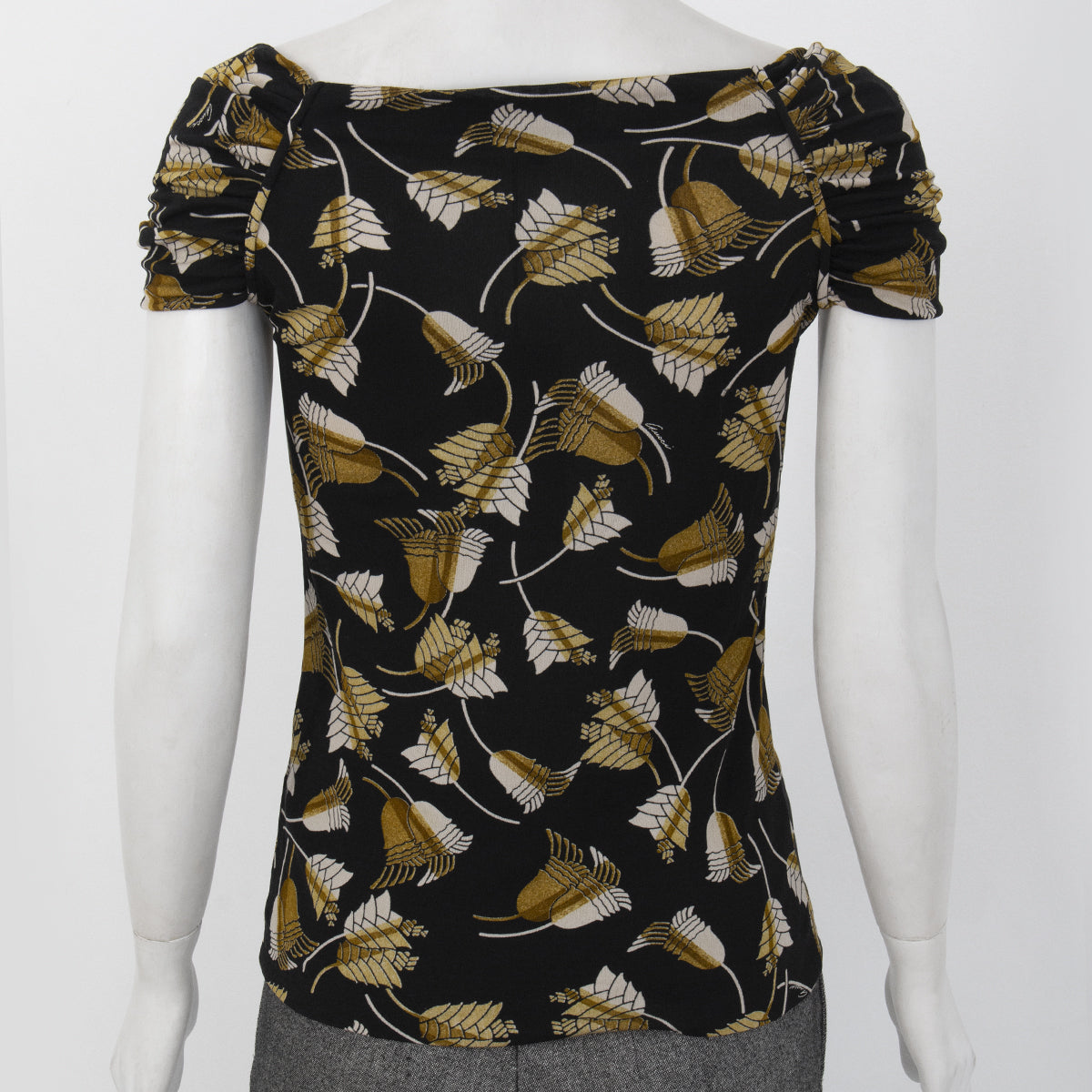 Blusa Gucci Preto com rosas Douradas Tam. S