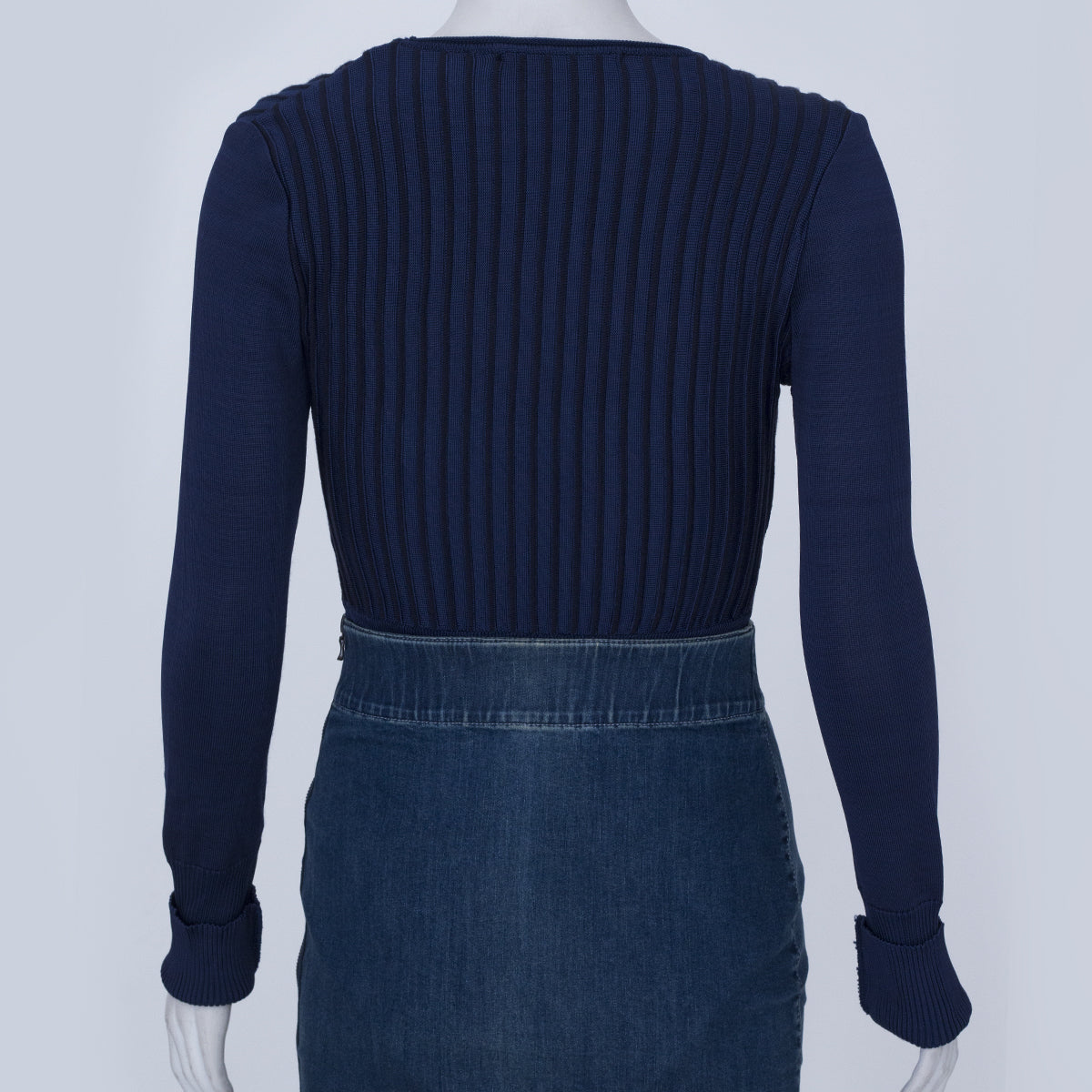 Body Cris Barros Azul Marinho Manga Comprida Tam. M