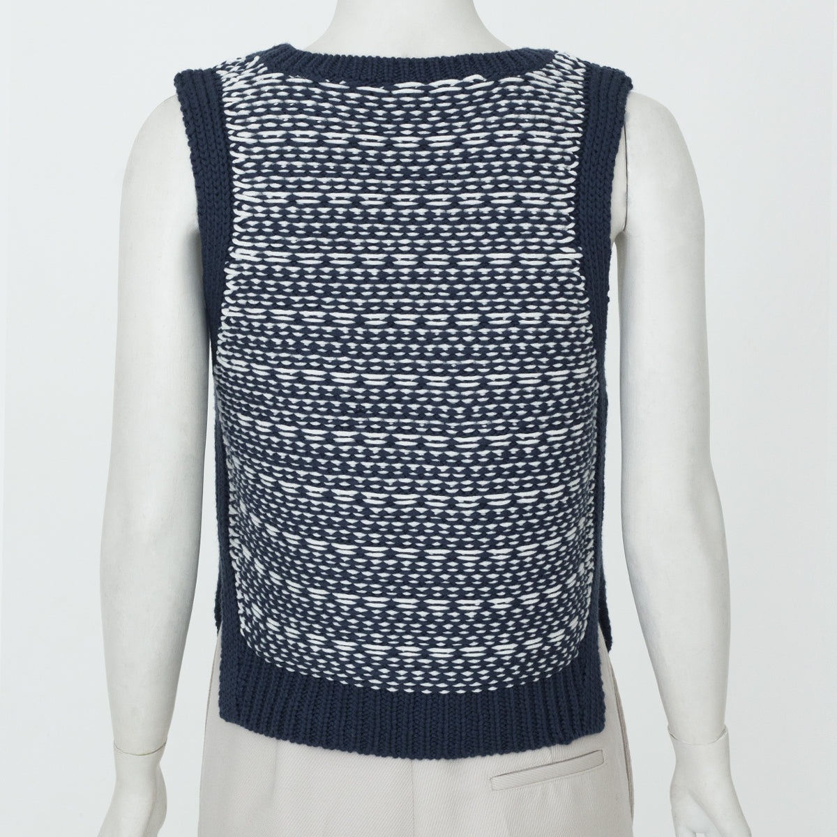 Regata Moth Lã Azul e Branco Tam. XS