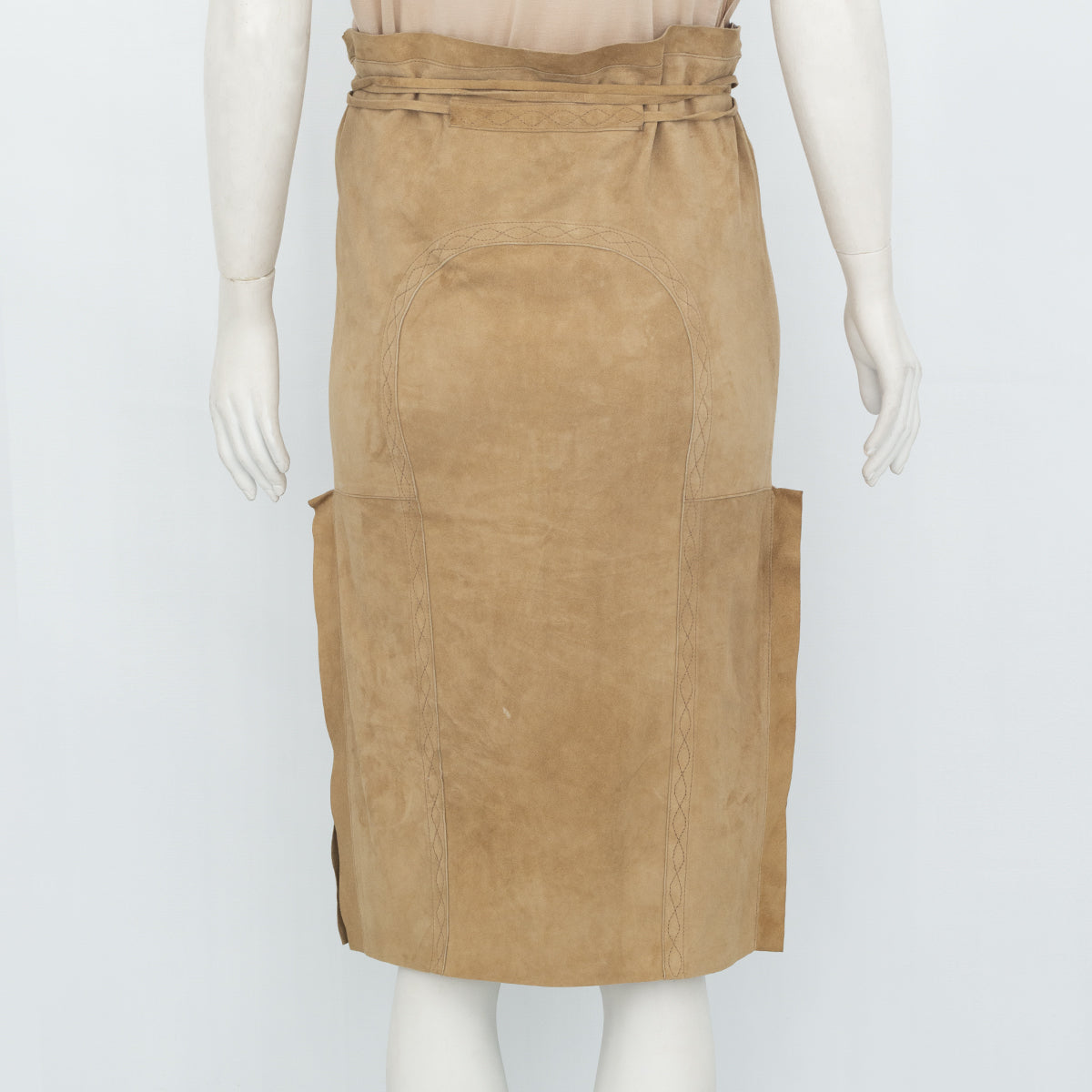 Saia Gucci Camurça Bege Tam. 38