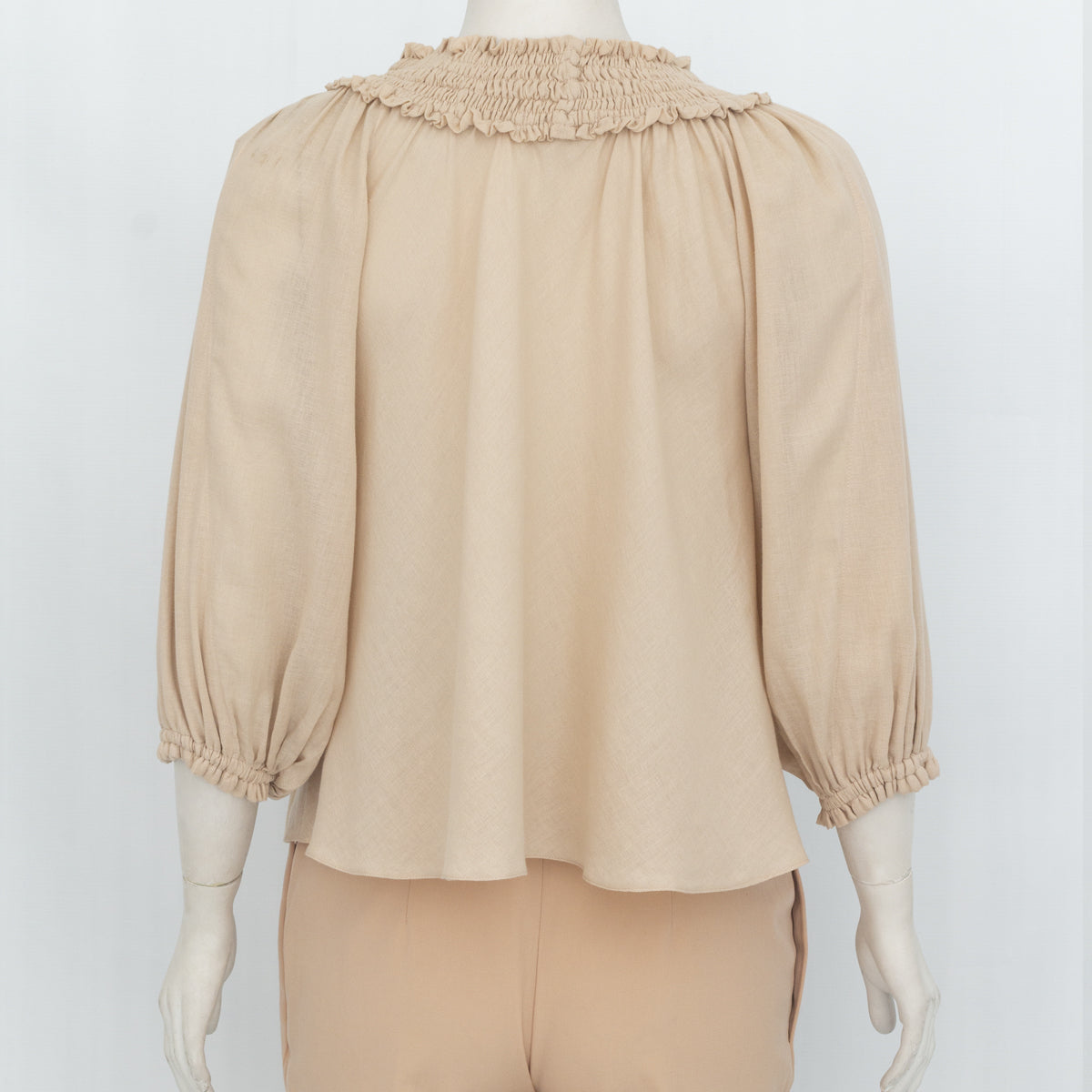 Blusa Cris Barros Ombro a Ombro Bege Tam. 38