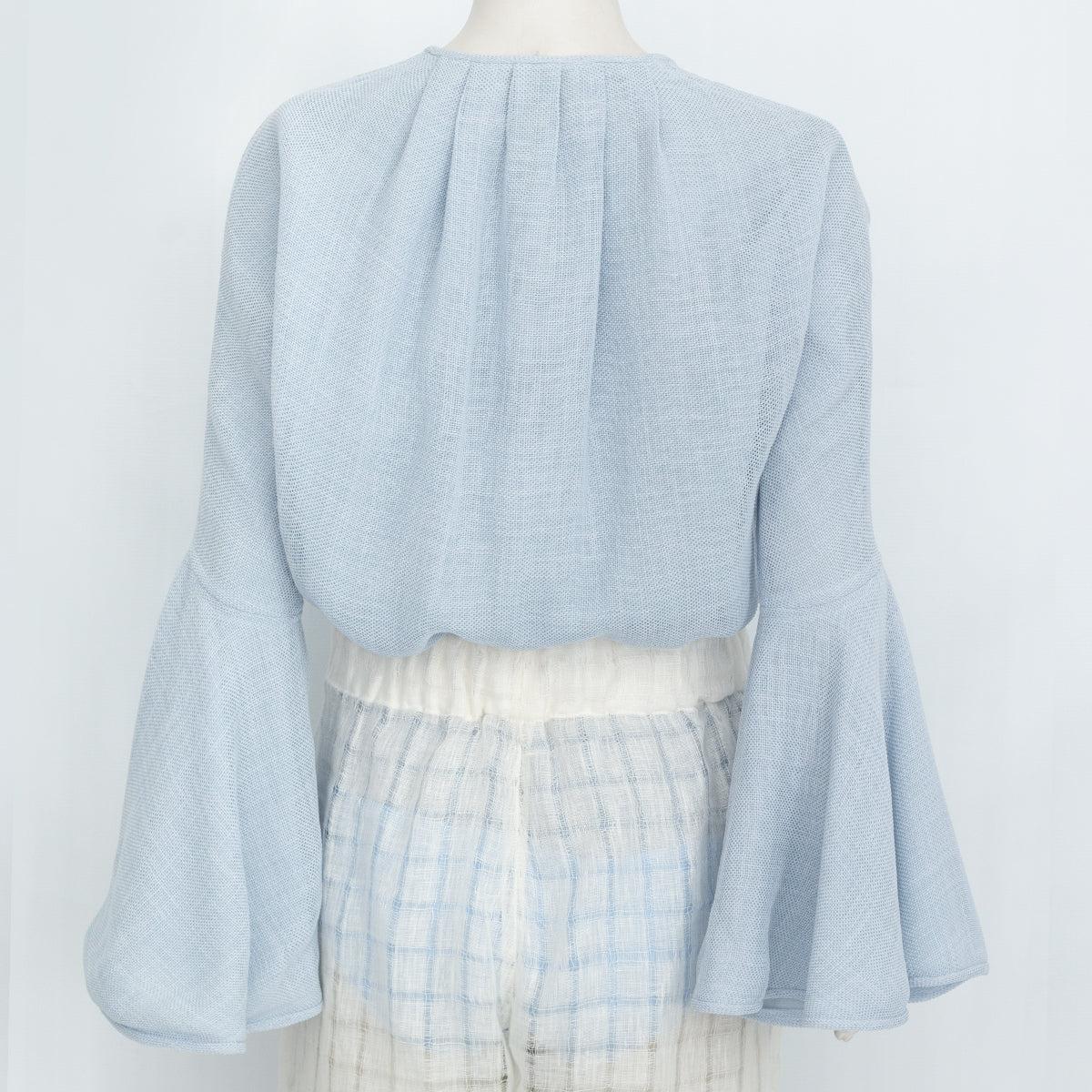 Body Paula Raia Manga Comprida Azul Claro Tam. 36