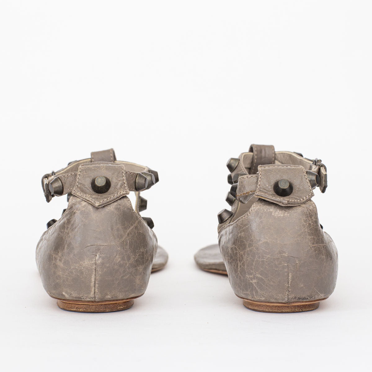 Rasteirinha Balenciaga Marrom e Prata Tam. 40