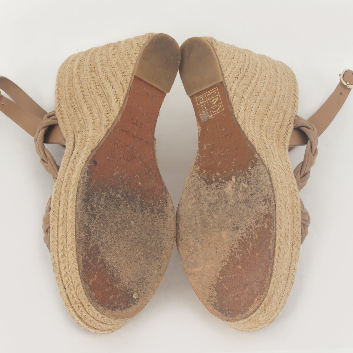 Sandália Anabela Valentino Nude e Corda Tam. 36