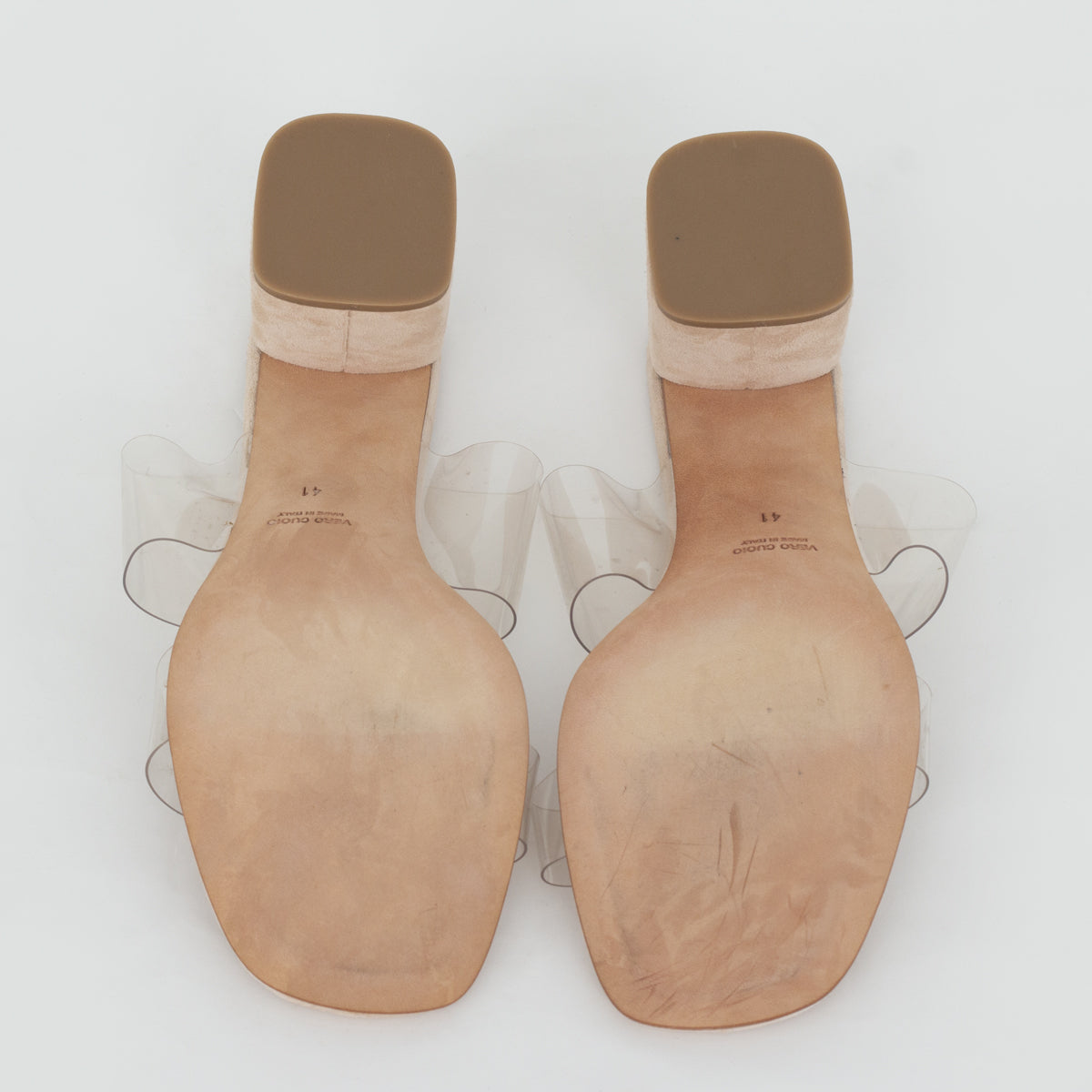 Sandália Peally Sick Shoes Tamanco Bege Transparente Tam. 41