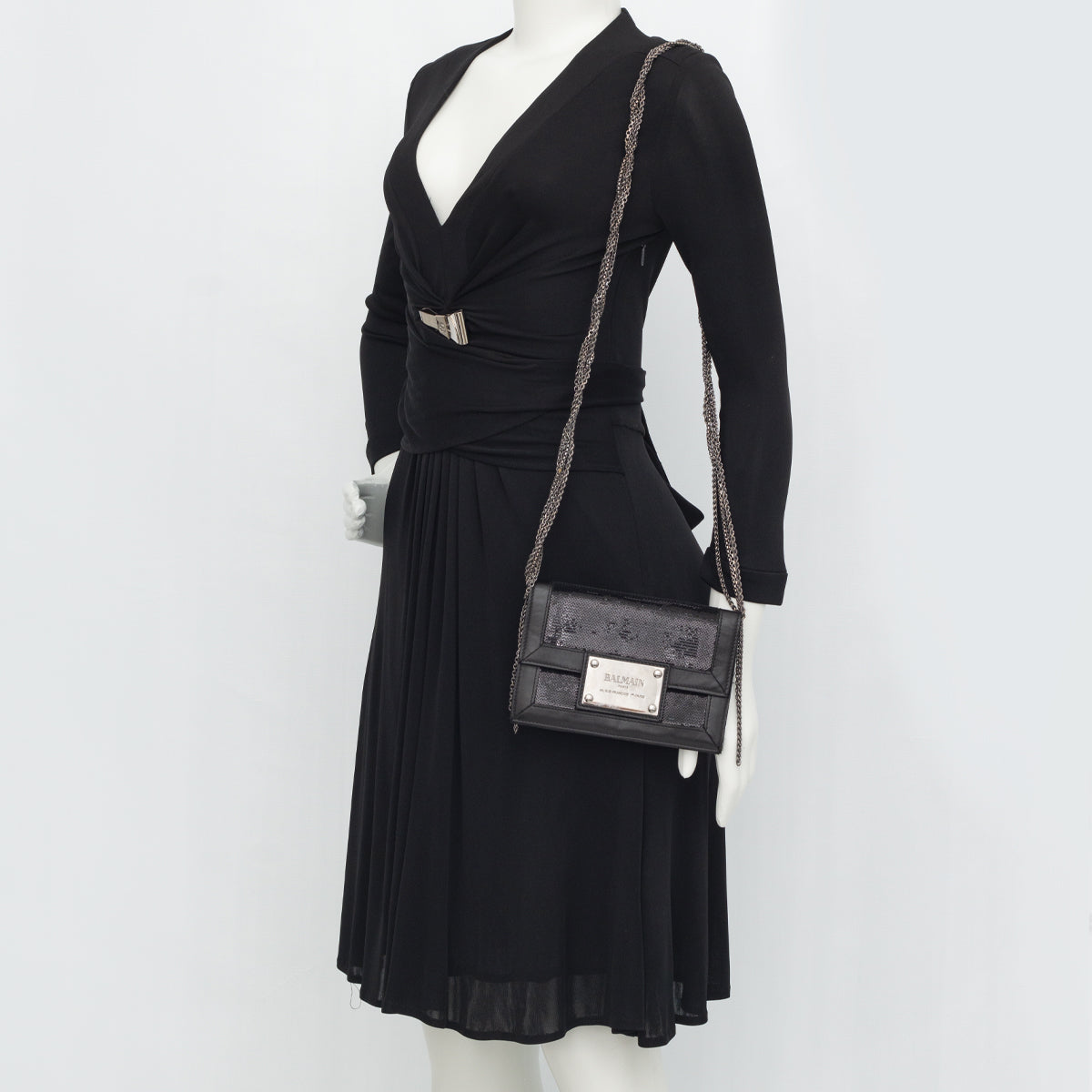 Bolsa Balmain Paetês Preta