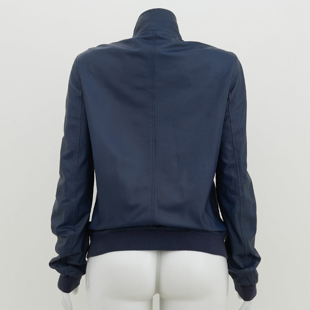 Jaqueta Gucci Couro Azul Marinho Tam. 48