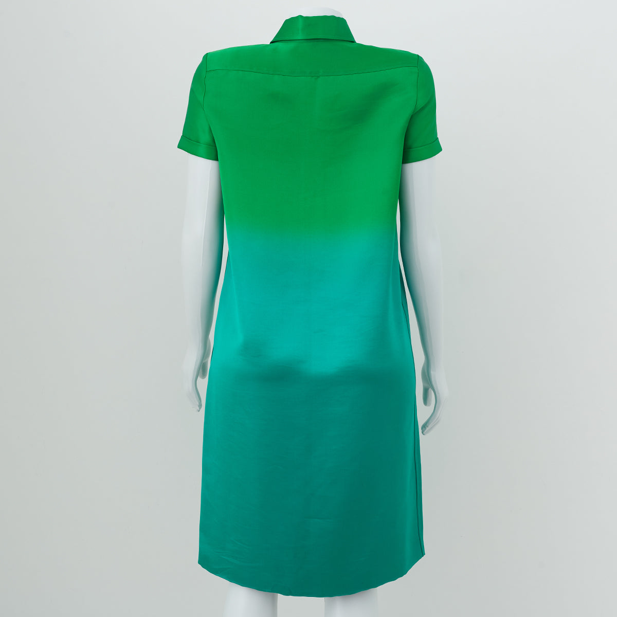 Vestido Burberry Acetinado Verde Degradê Tam.42