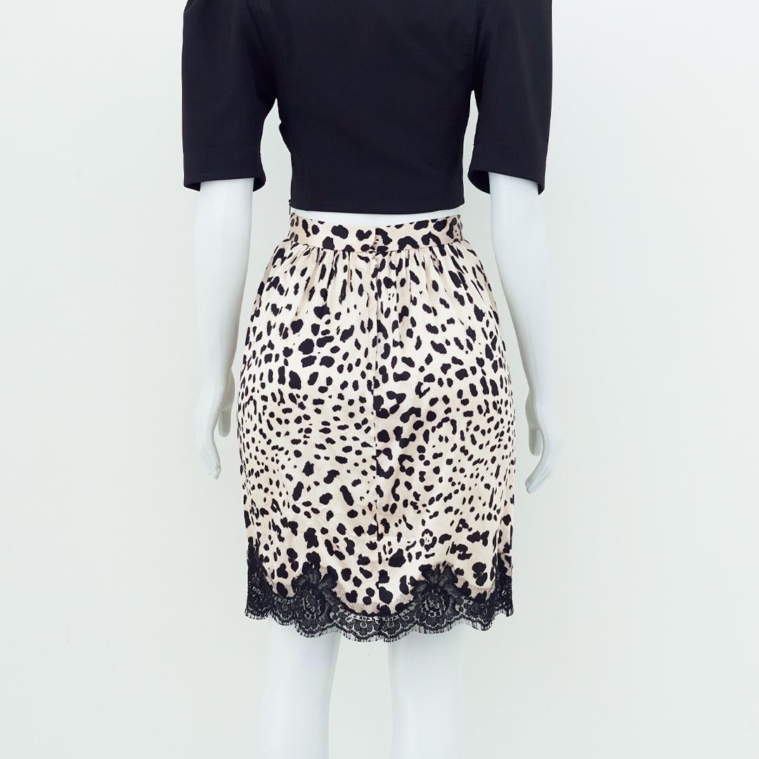 Saia Dolce & Gabbana Seda Estampa Animal Print Tam.38