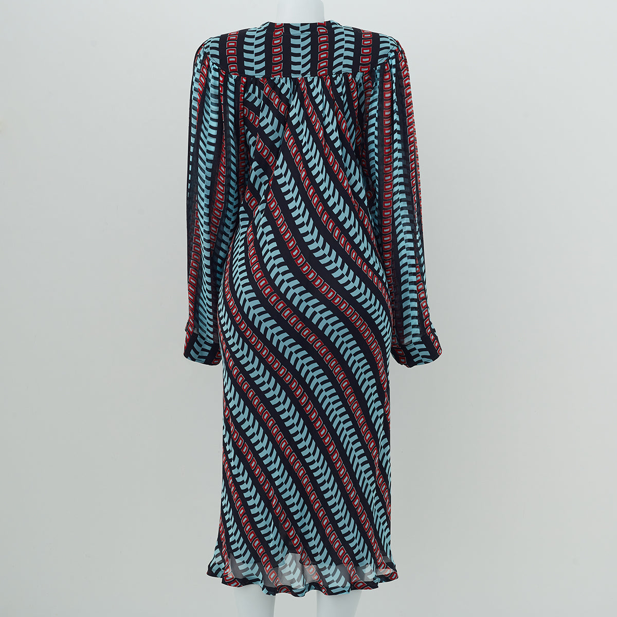 Vestido Balenciaga Seda Estampado Tam. 36