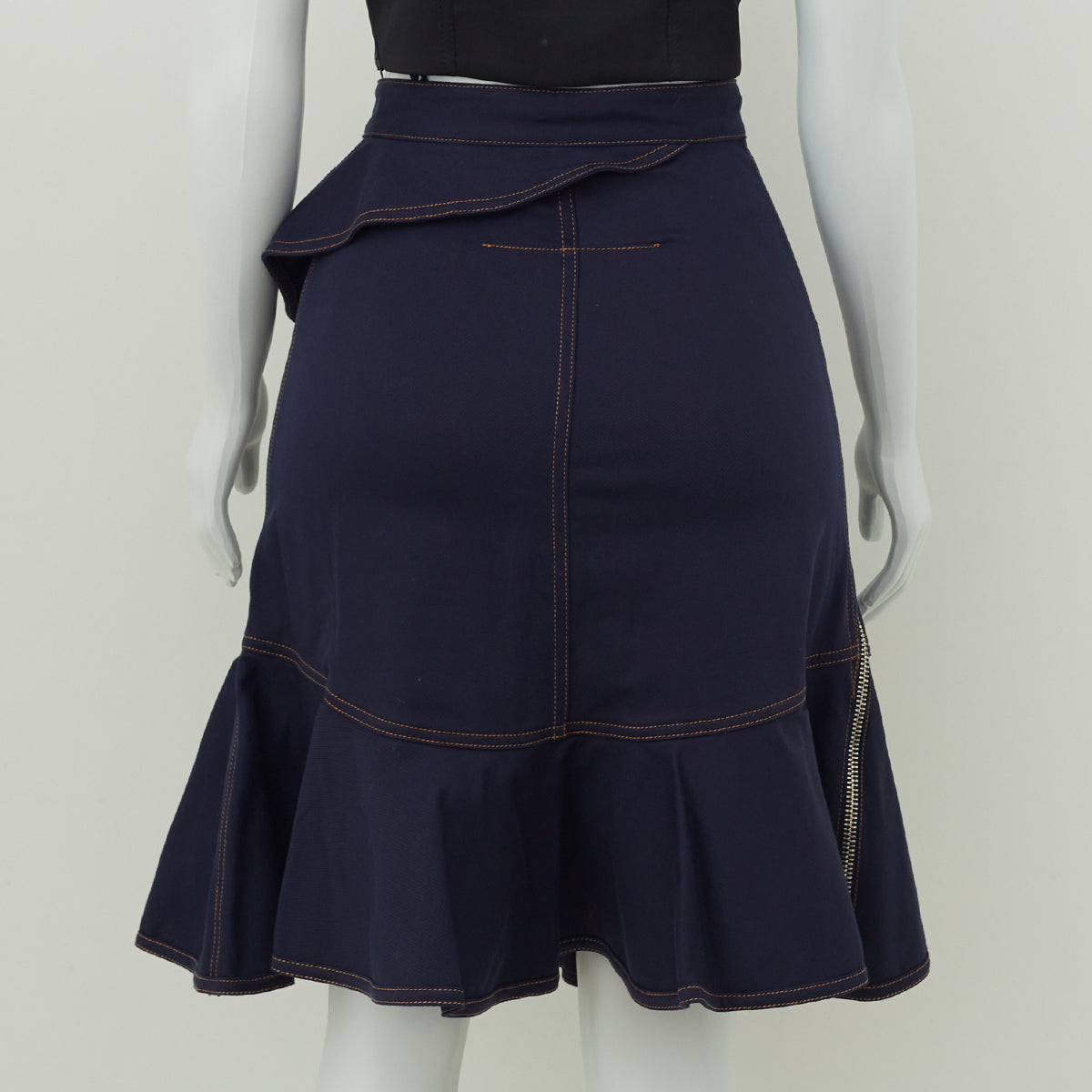 Saia Givenchy Babados Marinho Tam. 36