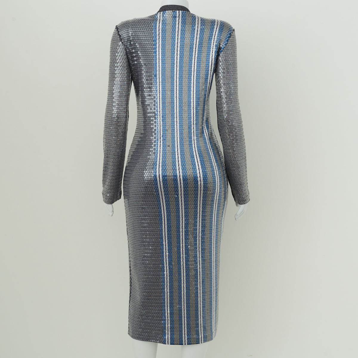 Vestido SportMax Listrado Paêtizado Tam. 38