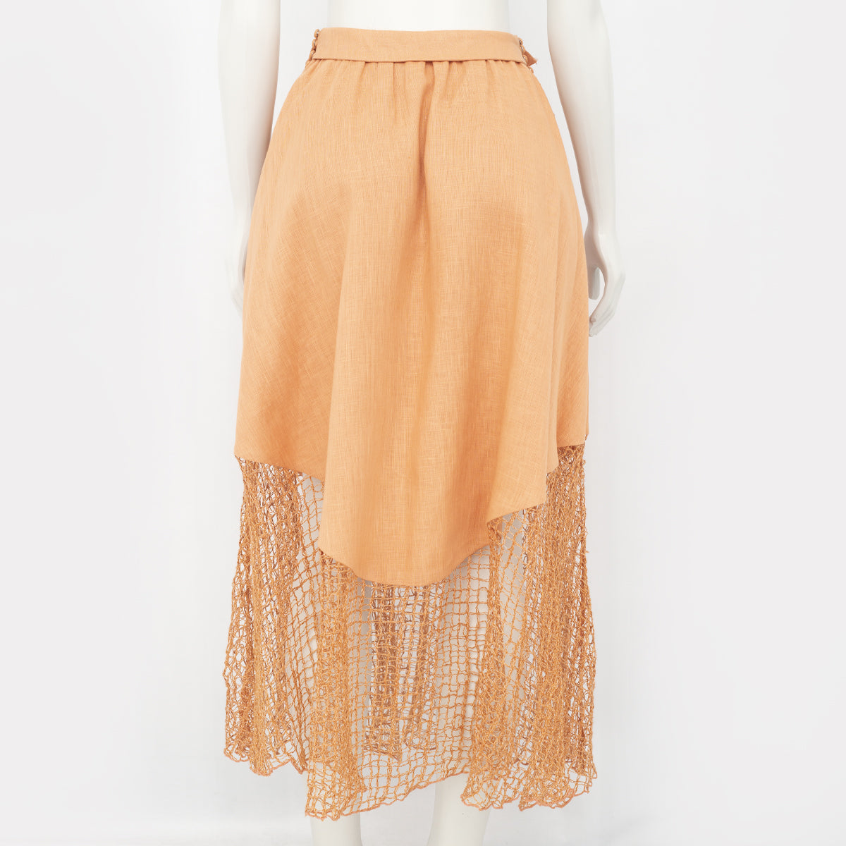 Saia Paula Raia Marrom Claro com barra em crochê tam.36