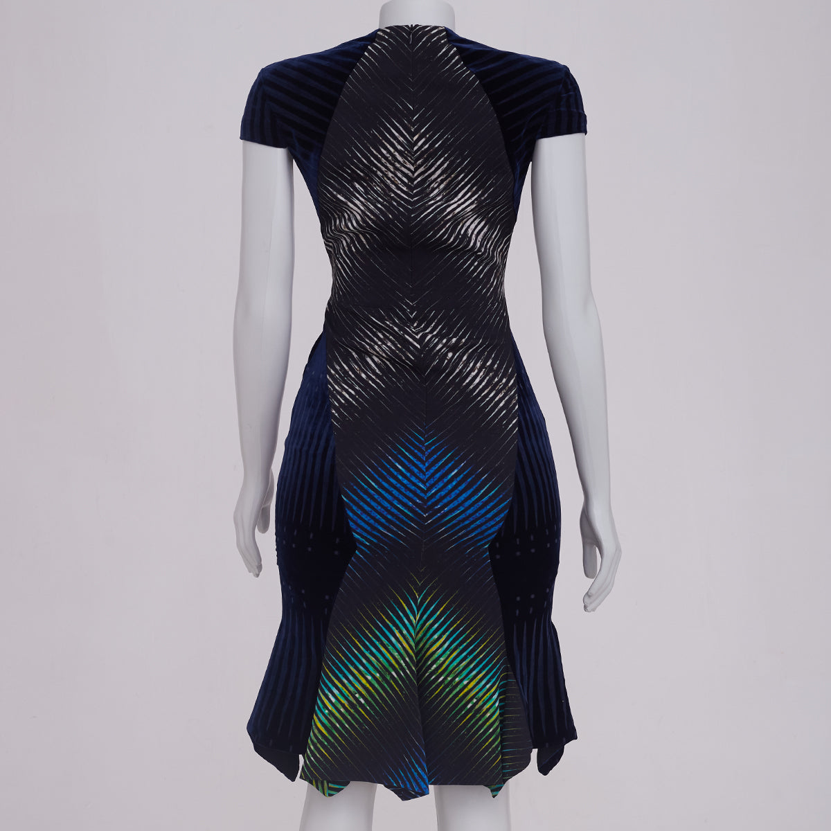 Vestido Peter Pilotto Marinho Estampado Geométrico Tam. 8