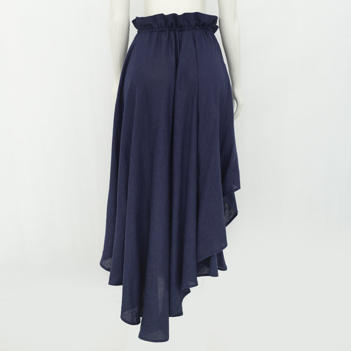 Saia Paula Raia longa com cadarço na lateral azul marinho tam. 36