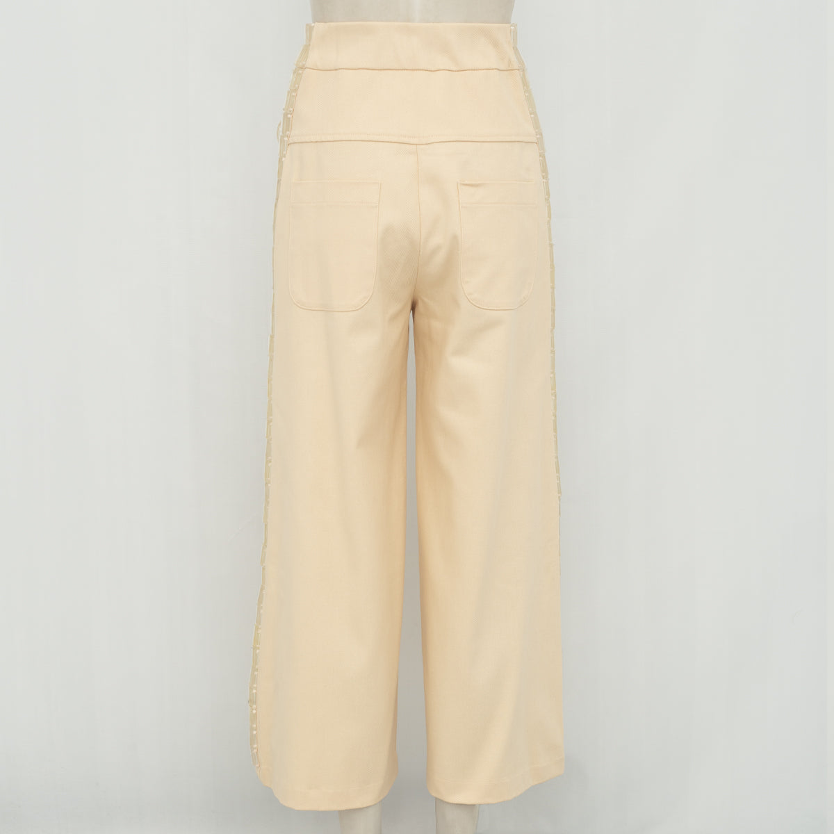 Calça Paula Raia Rosa com detalhe de silicone acrílico Tam. 36