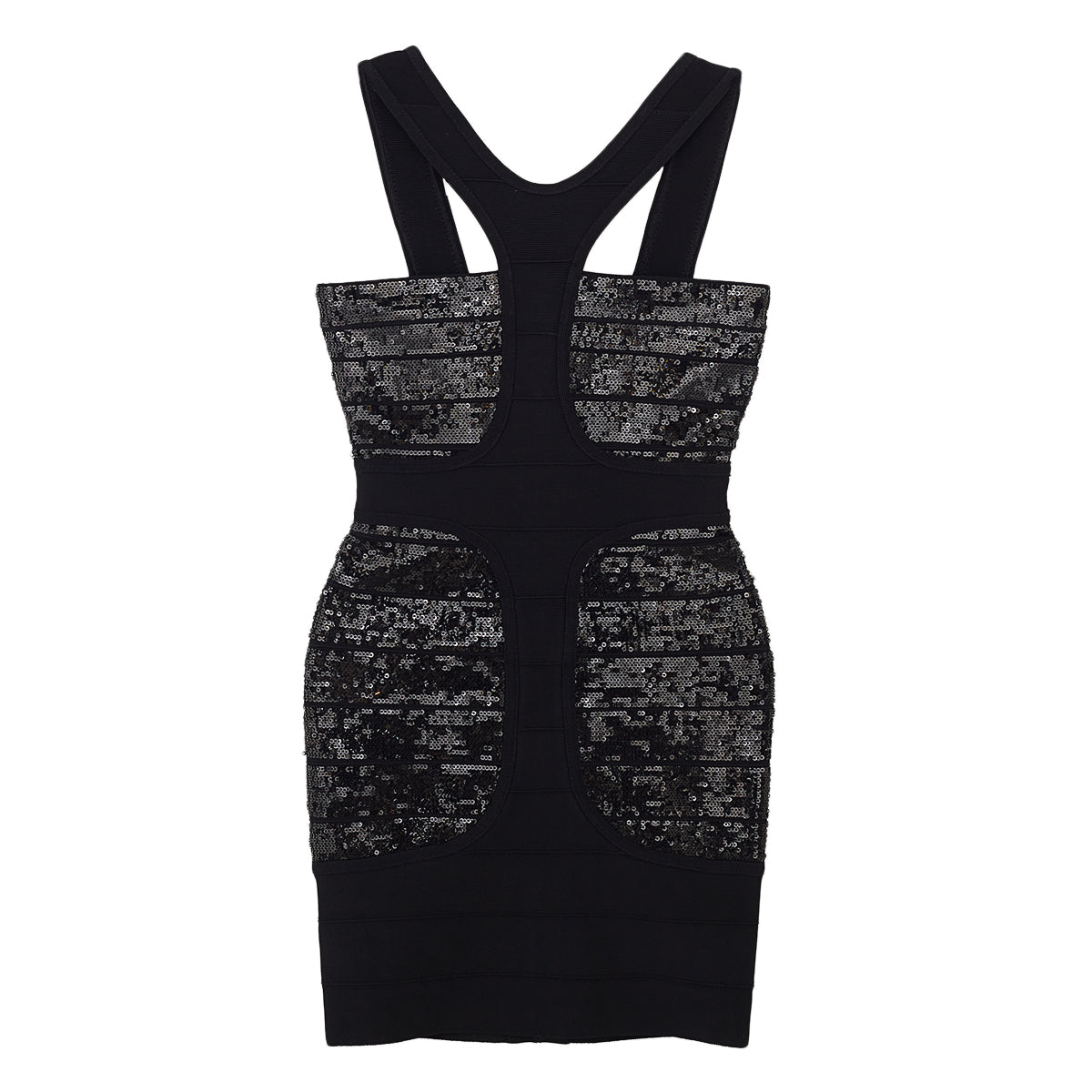 Vestido Hervé Léger Preto Curto Paetizado Tam. XS