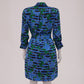 Vestido Diane Von Furstenberg Preto, Azul e Verde Tam. 4