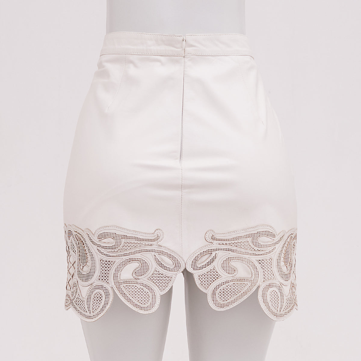 Saia Paula Raia Couro Branco Tam.38