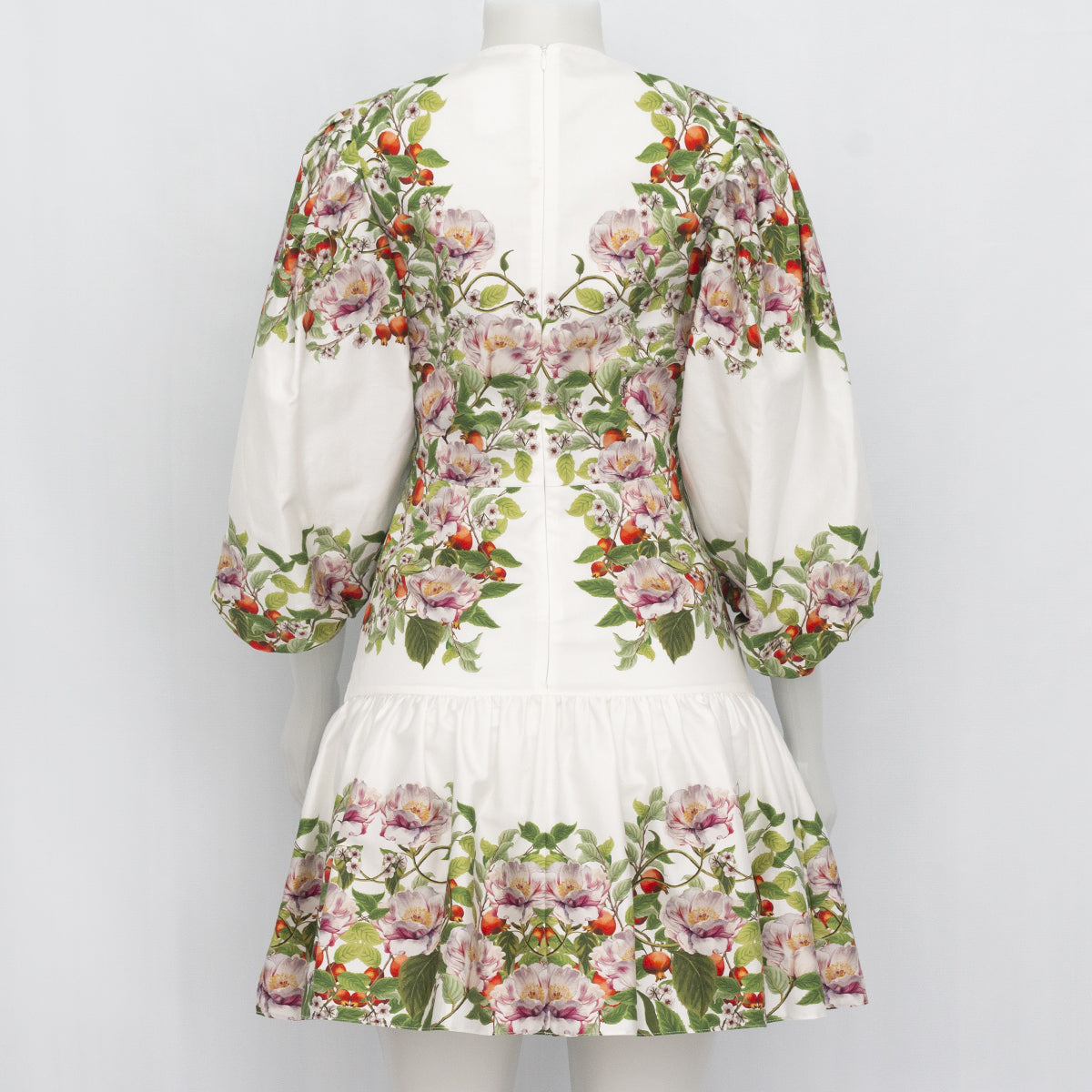 Vestido Borgo de Nor Estampadao Verde e Branco Tam. 8