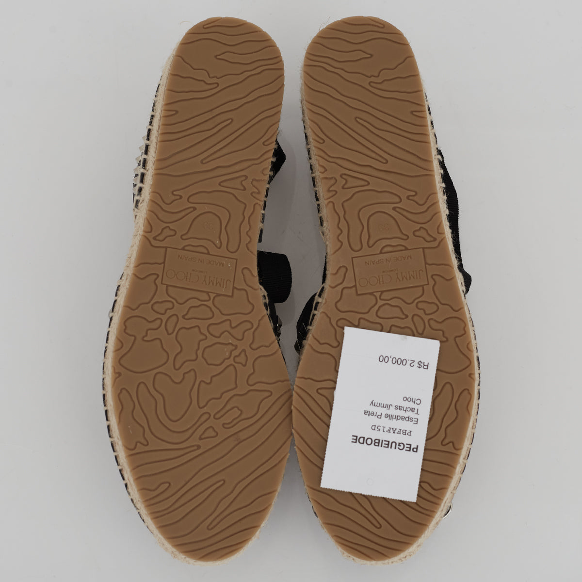 Espadrille Jimmy Choo Couro Preto Tam. 39