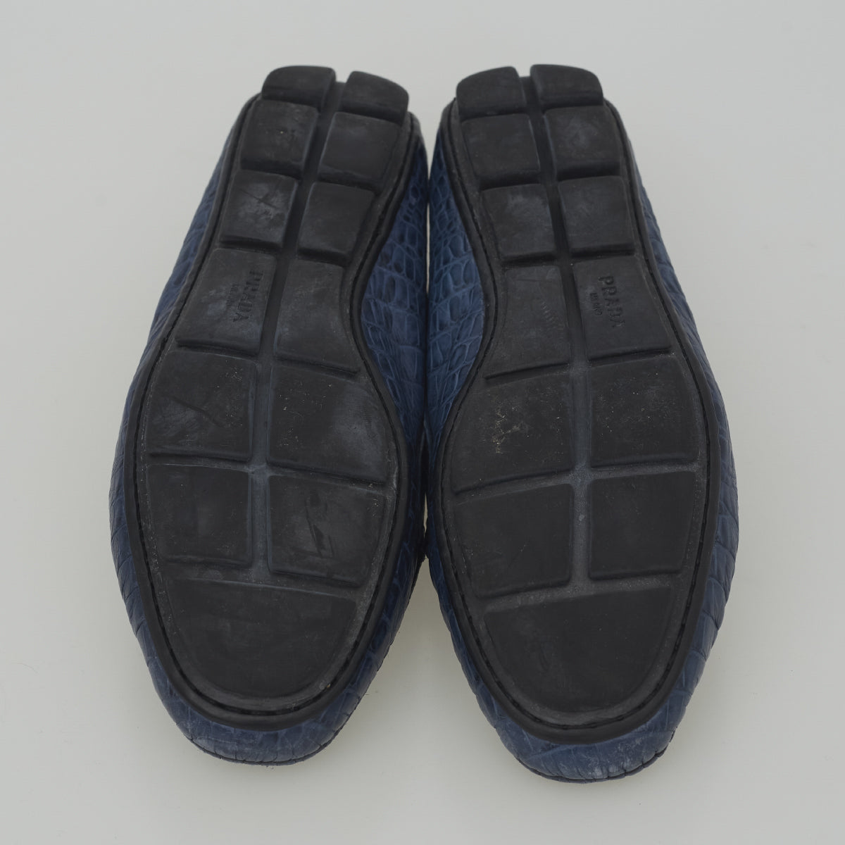 Mocassim Prada Couro Azul Tam. 38,5