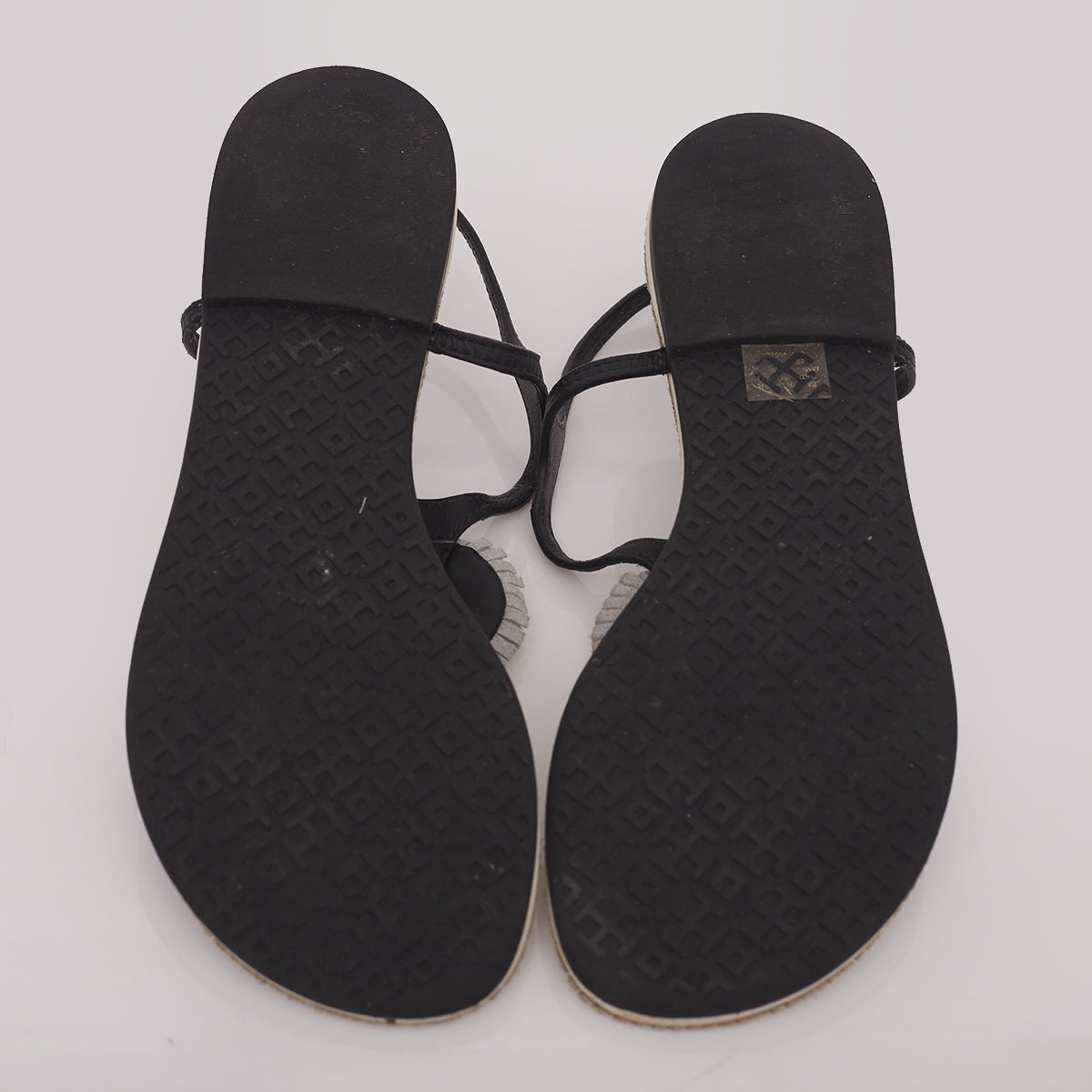 Rasteirinha Tory Burch Preta e Branco Tam. 34,5 Br