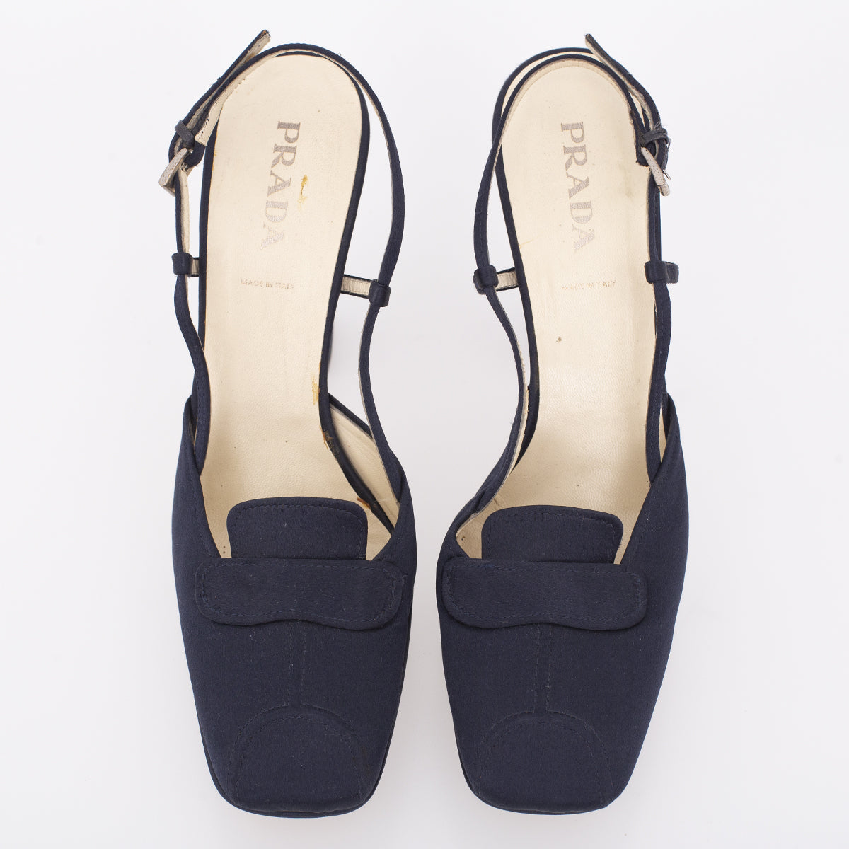 Sapato Prada Azul Marinho Cetim vintage tam. 39,5