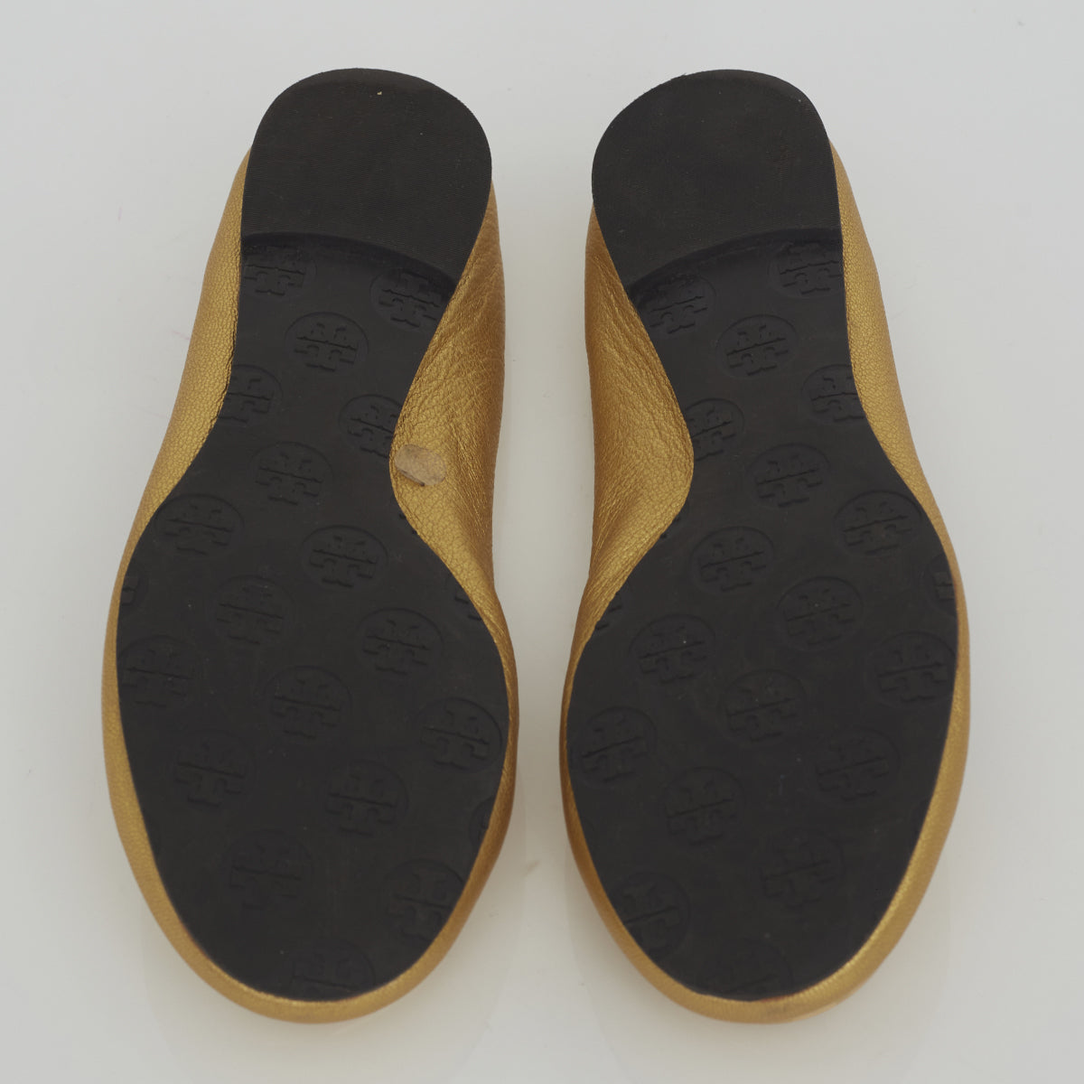 Sapatilha Tory Burch Couro Dourado Tam. 8,5