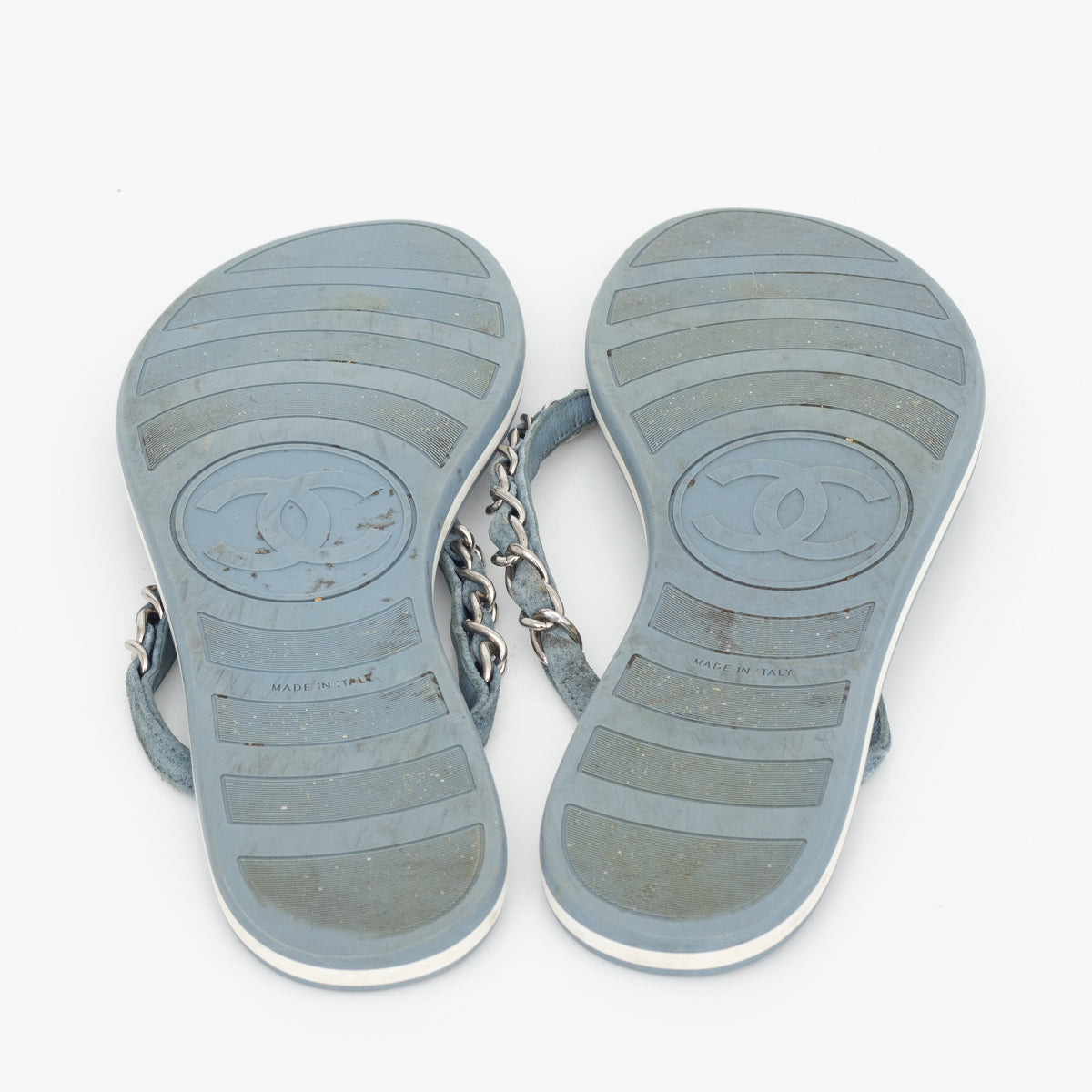 Rasteirinha Chanel Azul Tam. 38,5