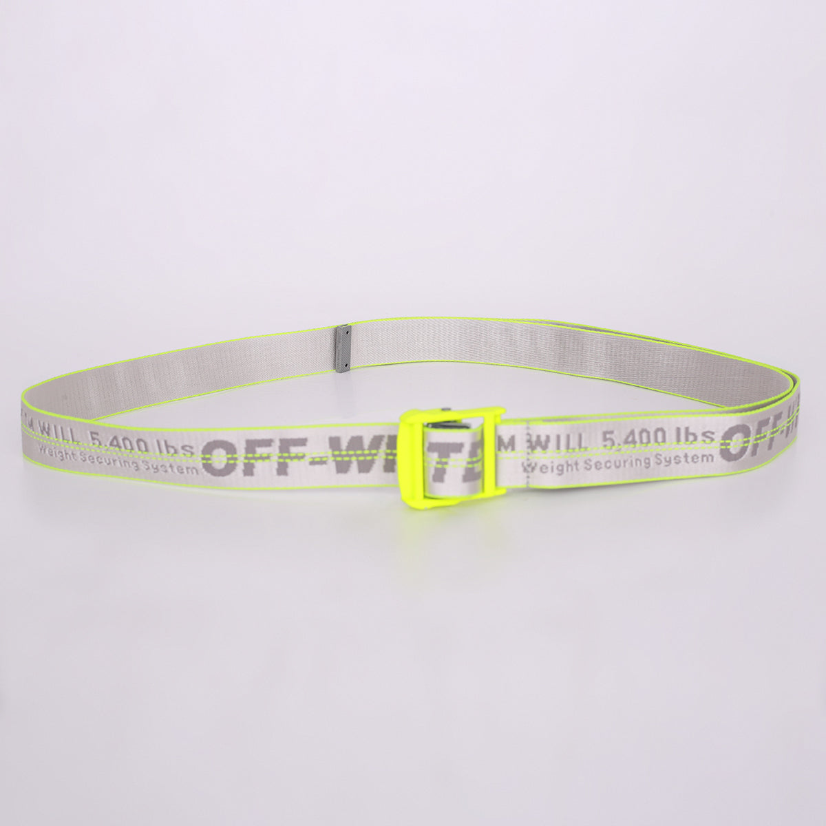 Cinto Off White Cinza e Verde Neon