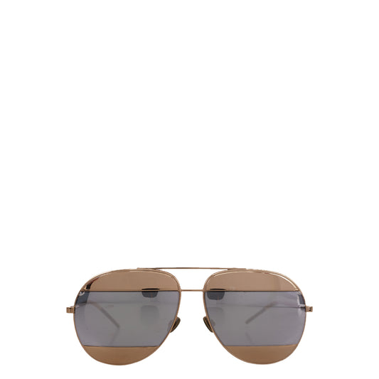 Óculos Chistian Dior Aviador c/ Lente Dourada e Prata