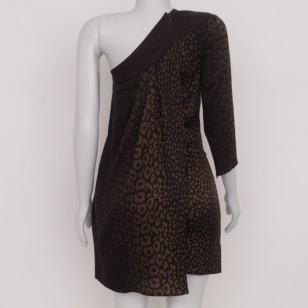 Vestido Gucci c/ Um Ombro Só c/ Estampa Animal Tam.38 It