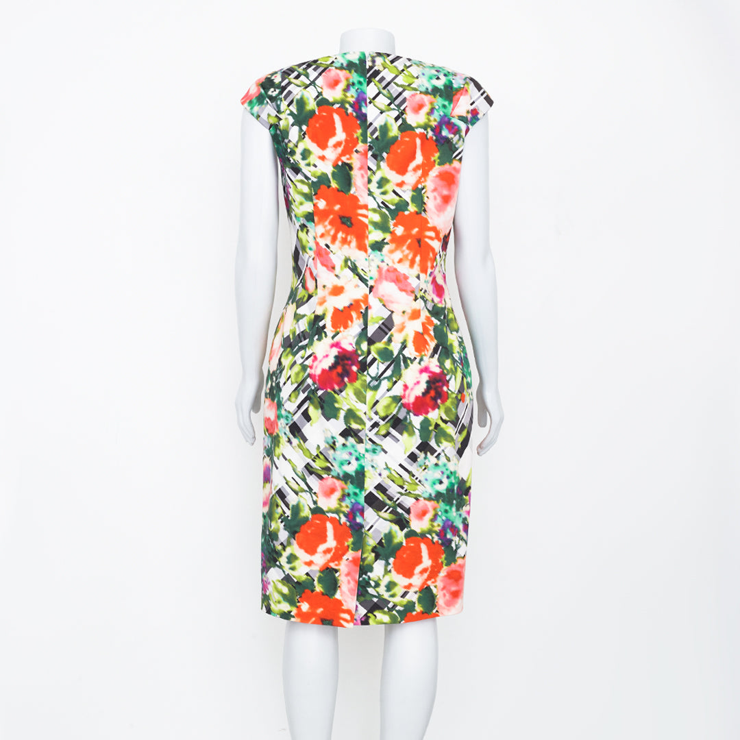 Vestido Oscar De La Renta Estampado Tam.10