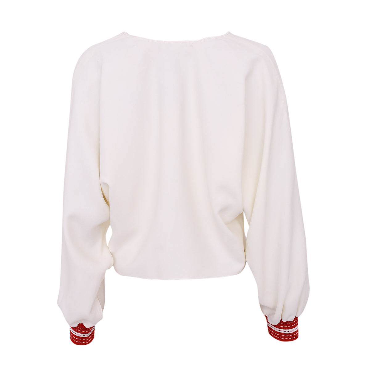 Blusa Branca NK Punho Vermelho Tam. 36