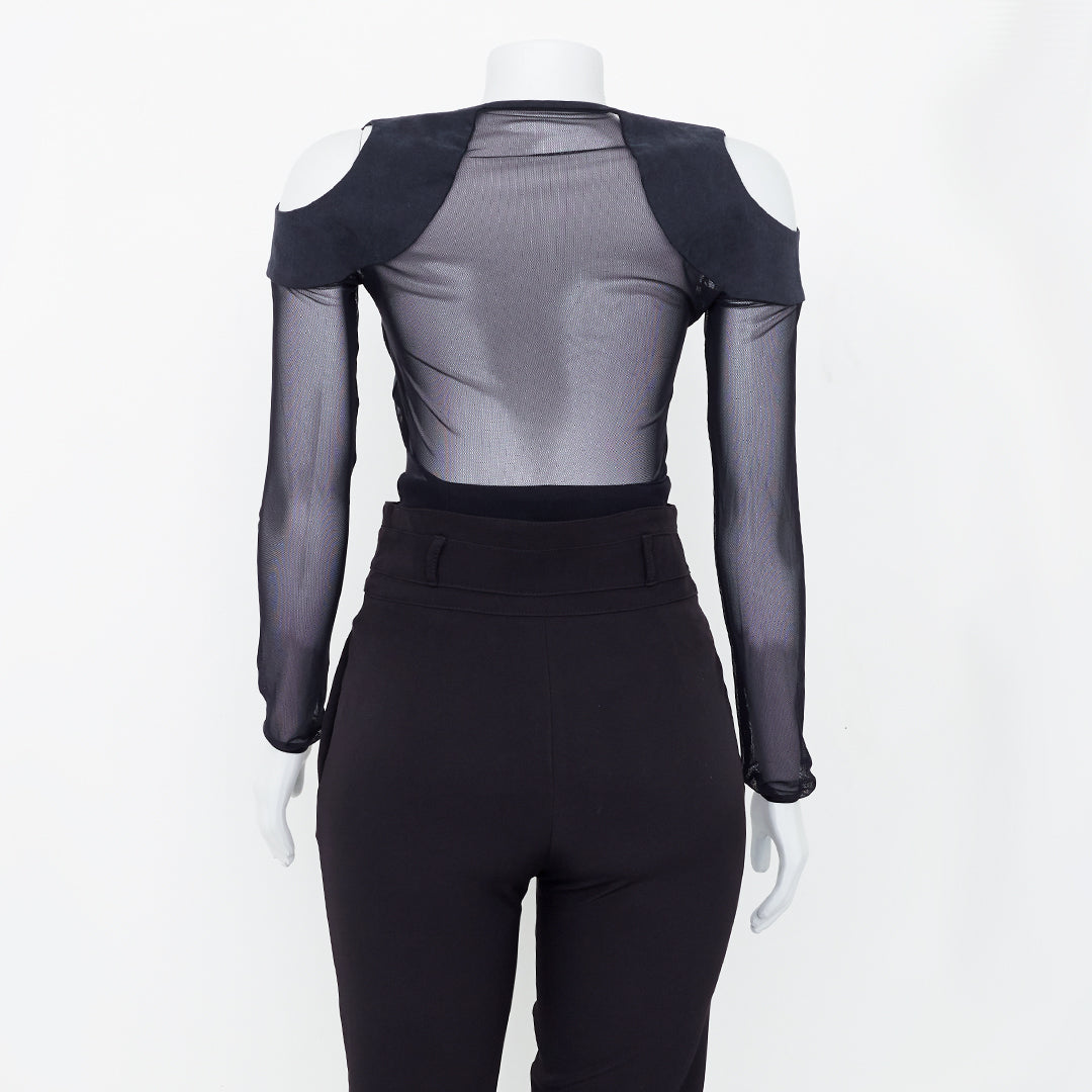 Body Paula Raia Preto com Tule Tam. 38