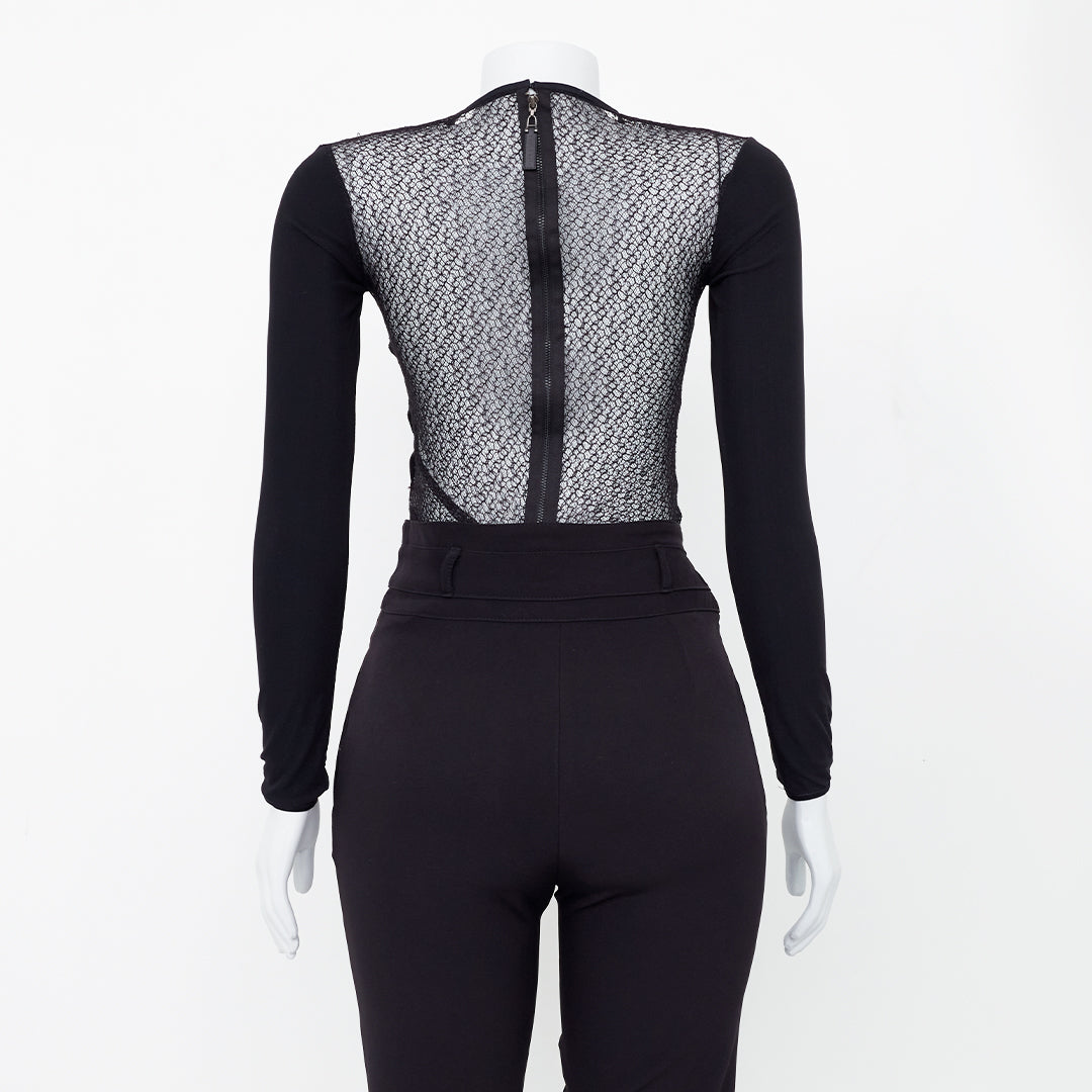 Body Paula Preto c/ Detalhe em Renda Tam.P